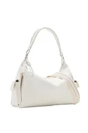 Torebki damskie - Desigual Women's Half Logo 24 NE Accessories PU Shoulder Bag, White, biały - miniaturka - grafika 1