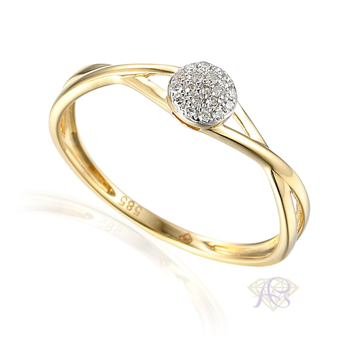 Pierścionek Au 585 z brylantami 0.04ct R56441Y