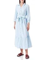 Sukienki - Mavi Sukienka damska w paski, jasnoniebieski, biały, S - miniaturka - grafika 1