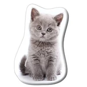 Kołdry i poduszki dla dzieci - Poduszka dekoracyjna kształtka Szary Kot 45 x 25 cm - miniaturka - grafika 1