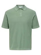 Koszulki męskie - Only & Sons Polo Tony 22033571 Zielony Regular Fit - miniaturka - grafika 1