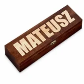 Zestawy do wina - Skrzynka ciemna na wino z grawerem dla niego na imieniny - miniaturka - grafika 1