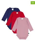 Body dla niemowląt - Fred´s World by GREEN COTTON Body (3 szt.) "Alfa" w kolorze jasnoróżowym, czerwonym i granatowym - miniaturka - grafika 1