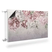 Dekoracje domu - MASKOWNICA Magnetyczna Na GRZEJNIK PEONIE Piwonie Beton Retro 80cm x 60cm - miniaturka - grafika 1