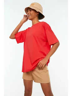 trendyol Koszulka w kolorze czerwonym - Koszulki i topy damskie - miniaturka - grafika 1