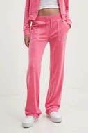 Spodnie damskie - Juicy Couture spodnie dresowe kolor różowy gładkie JCAP180 - miniaturka - grafika 1