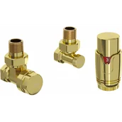 Zawory i kraniki - Mexen G00 zestaw termostatyczny kątowy, złoty - W901-900-50 - miniaturka - grafika 1