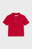 Koszulki dla chłopców - Mayoral polo bawełniane niemowlęce kolor czerwony gładki - miniaturka - grafika 1