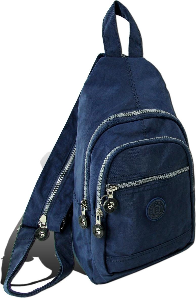 Plecak Street marszczony nylon navy modny damski plecak miejski D2ORJ200B