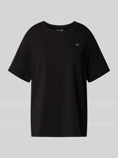 T-shirt o kroju regular fit z mieszanki bawełny z aplikacją z logo - Koszulki i topy damskie - miniaturka - grafika 1