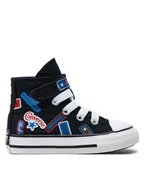Buty dla chłopców - Converse Trampki Chuck Taylor All Star Easy On Stickers A06357C Czarny - miniaturka - grafika 1