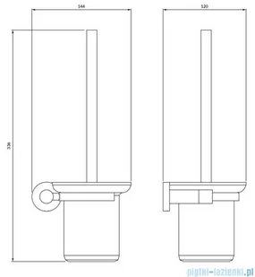 Omnires Modern Project szczotka toaletowa wisząca mosiądz szczotkowany MP60620BSB - Wieszaki łazienkowe - miniaturka - grafika 2
