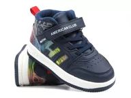 Buty dla chłopców - Sportowe buty dziecięce ocieplone polarem - AMERICAN CLUB BD 24/22, granatowe - miniaturka - grafika 1