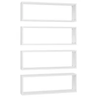 Półki do salonu - vidaXL vidaXL Półki ścienne kostki, 4 szt., białe, 80x15x26,5 cm, płyta - miniaturka - grafika 1