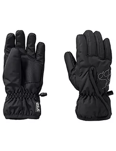 Jack Wolfskin Unisex dziecięce rękawiczki Easy Entry GLOVE K, czarne, 116 - Rękawiczki - miniaturka - grafika 1