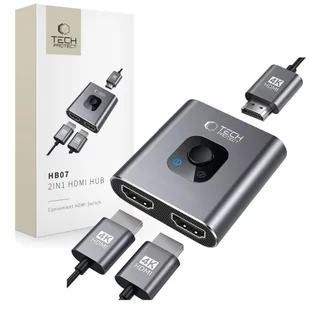 TECH-PROTECT HB07 HUB ADAPTER 2IN1 HDMI 4K 60HZ SPACE GREY - Huby USB - miniaturka - grafika 1