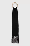 Apaszki i szaliki damskie - AllSaints szalik wełniany kolor czarny wzorzysty - miniaturka - grafika 1