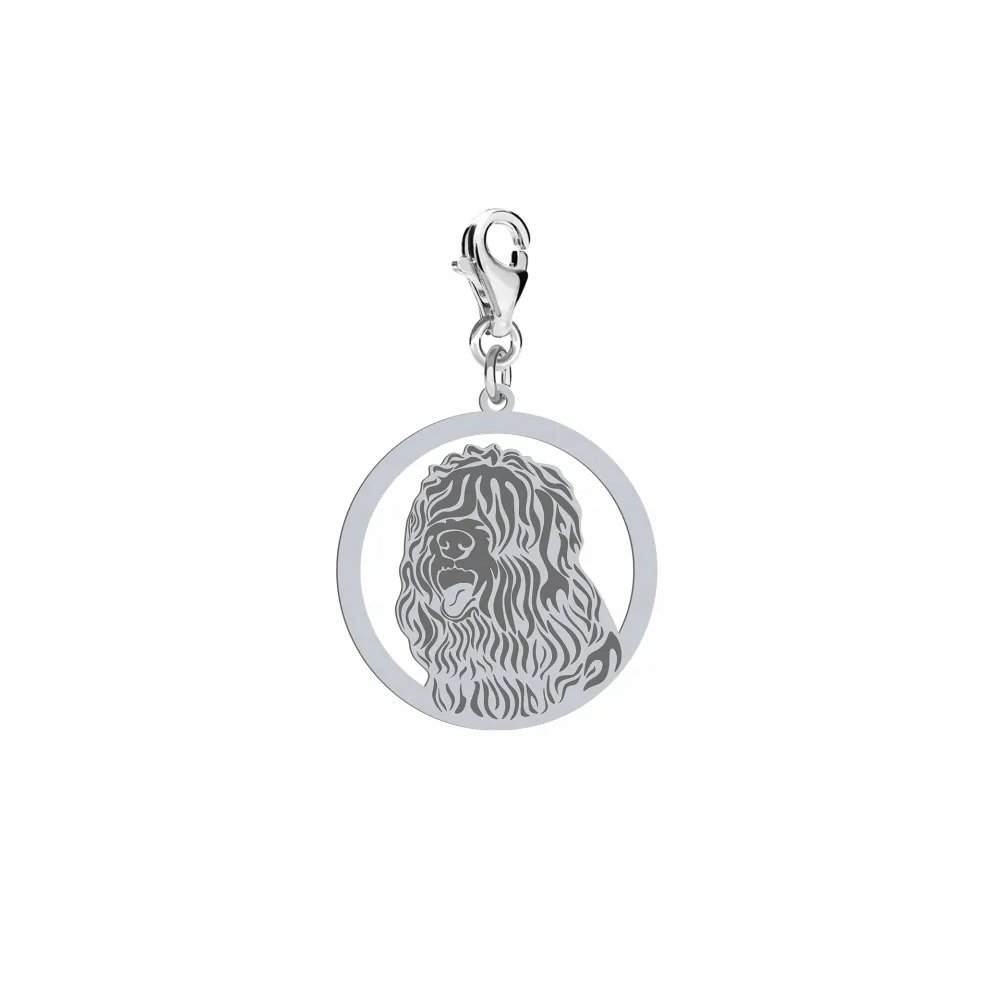 Charms Srebrny z Black Russian Terrier 925 Karabińczyk DEDYKACJA GRATIS