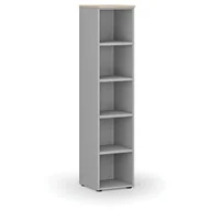 Regały biurowe - Regał biurowy PRIMO GRAY, 1781 x 400 x 420 mm, szary/dąb naturalny - miniaturka - grafika 1