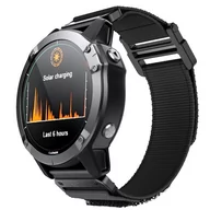 Akcesoria do smartwatchy - Opaska Pasek Bransoleta Nylon Hq Metal Garmin Fenix 3/5X/3Hr/5X Plus/6X/6X Pro/7X Black - miniaturka - grafika 1
