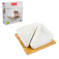 Miski i półmiski - Florina Miseczki Do Dipów I Na Przekąski Porcelanowe Na Podstawce Adria Triangle Białe 2 Szt - miniaturka - grafika 1