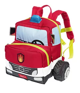 Sigikid Unisex plecak dziecięcy, samochód strażacki plecak dziecięcy, straż pożarna/czerwony, 25 x 28 x 18 cm, Straż pożarna / czerwony, 25x28x18 cm - Plecaki szkolne i tornistry - miniaturka - grafika 1