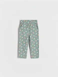 Reserved - Wzorzyste spodnie - ciemnozielony - Spodnie i spodenki dla dziewczynek - miniaturka - grafika 1