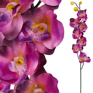 Sztuczny Kwiat Storczyk 72Cm Dekoracja Pojedynczy Pik Stroik Ecru Do Wazonu - Sztuczne kwiaty - miniaturka - grafika 1