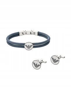 EMPORIO ARMANI Bransoletka męska + SPINKI - Bransolety męskie - miniaturka - grafika 1