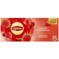 Herbata - Lipton Herbata owocowa o smaku maliny i żurawiny 20 torebek - miniaturka - grafika 1