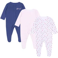 Pajacyki dla niemowląt - 3x Bawełniany pajacyk niemowlęcy w kwiatki, certyfikat OEKO-TEX 9-12 m 80 cm - miniaturka - grafika 1