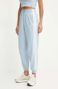 adidas spodnie dresowe bawełniane Essentials kolor niebieski z aplikacją IY4235 - Spodnie damskie - miniaturka - grafika 1
