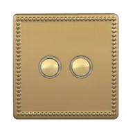 Wyłączniki światła i elektryczne - VARILIGHT OLD Włącznik podwójny JUBILEE  mosiądz szlifowany  VARILIGHT OLD - miniaturka - grafika 1