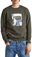 Bluzy męskie - Pepe Jeans Bluza męska Oldwive Crew, zielona (oliwka), M, Zielony (oliwkowy), M - miniaturka - grafika 1