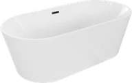Wanny - Mexen Luna wanna wolnostojąca 160 x 75 cm, biała, przelew czarny - 52031607500-70 - miniaturka - grafika 1
