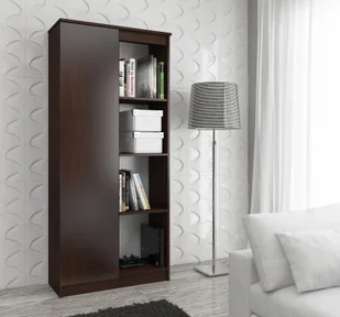 REGAŁ BIUROWY R 80 cm CLP 1 DRZWI 4 PÓŁKI WENGE - Regały biurowe - miniaturka - grafika 9