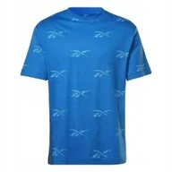 Koszulki męskie - REEBOK - T-SHIRT MĘSKI - RI AOP TEE IB8447 koszulka NIEBIESKA - miniaturka - grafika 1