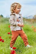 Spodnie i spodenki dla chłopców - Mayoral spodnie z domieszką lnu dziecięce kolor pomarańczowy gładkie - miniaturka - grafika 1