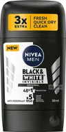 Dezodoranty i antyperspiranty męskie - Nivea - Men - Black & White Invisible 48H Anti-Perspirant - Antyperspirant w sztyfcie dla mężczyzn - ORGINAL - 50 ml - miniaturka - grafika 1