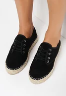 Espadryle damskie - Czarne Espadryle Nephedora - miniaturka - grafika 1