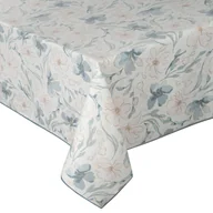 Obrusy i serwetki - Obrus 145x180 Ines beżowy niebieski z nadrukiem kwiatów - miniaturka - grafika 1