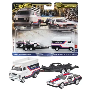 Hot Wheels Premium Car Culture Transport Zestaw 2 Pojazdów Autka Samochodziki DMC Delorean & HW Rally Hauler #78 - Samochody i pojazdy dla dzieci - miniaturka - grafika 1
