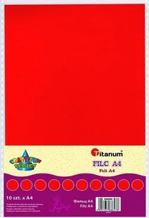 Titanum Filc arkusz A4 10szt czerwony - Pozostałe akcesoria dla plastyków - miniaturka - grafika 1