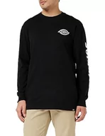 Koszulki męskie - Dickies Męska koszulka z długim rękawem w jednym kolorze logo Hw, Dzianina czarna, XL-3XL - miniaturka - grafika 1