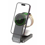 Ładowarki do telefonów - Bezprzewodowa ładowarka Swissten MagFold 3v1 skládací, 25W, kompatibilní s MagSafe (22055540) Czarna - miniaturka - grafika 1