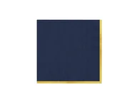 Dekoracje i nakrycia stołu na imprezę - Serwetki papierowe granatowe ze złotym brzegiem - 33 cm - 10 szt. - miniaturka - grafika 1