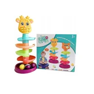 Zabawki interaktywne dla dzieci - ZJEŻDŻALNIA FONTANNA Z PIŁEK TOR KULKOWY ŻYRAFA - miniaturka - grafika 1