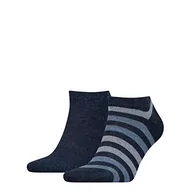 Koszulki męskie - Tommy Hilfiger Męskie stopki Th Men Duo Stripe (2 sztuki), niebieski (Jeans 356), 39-42 EU - miniaturka - grafika 1