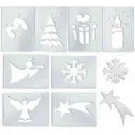 Ozdoby bożonarodzeniowe - Szablony świąteczne do sztucznego śniegu 10szt. - miniaturka - grafika 1