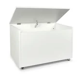 Pojemniki na zabawki - Duża Drewniana Skrzynia Na Zabawki Na Kółkach - Biała - miniaturka - grafika 1